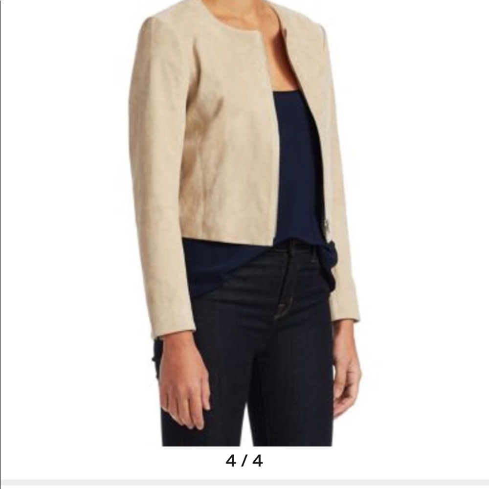 Morene Zip-Front Cropped Stretch-Hide Suede Jacket